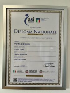 Attestato danza Yvonne Signorini diploma nazionale